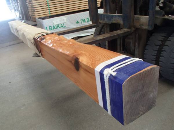 画像1: 500123 杉 床柱 完成品 柱材 品番長1番（長さ3m強×20cm×18cm位） (1)