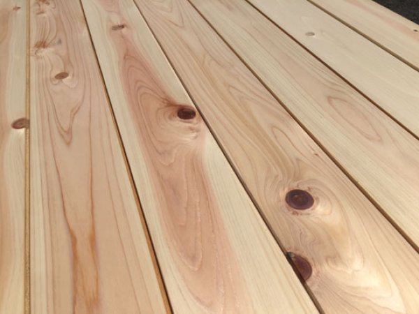 画像5: 200076【人気商品】国産無垢 桧ヒノキ 羽目板 無塗装 本実目透  超仕上済 壁材天井材 （長さ2m×厚み1.2cm×幅11.5cm 1束＝8枚入＝約半坪＝1.65m2) (5)