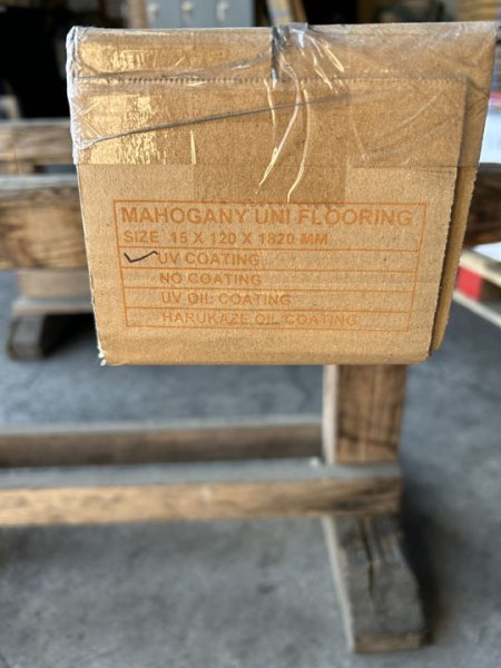 画像7: K-2024-100909【赤字在庫激安大処分A-品】幅広120 マホガニー 床材 フローリング材 ウレタン塗装（長さ1.82m×厚み1.5cm×幅12cm 1束=7枚入=1.529ｍ2=半坪弱） (7)