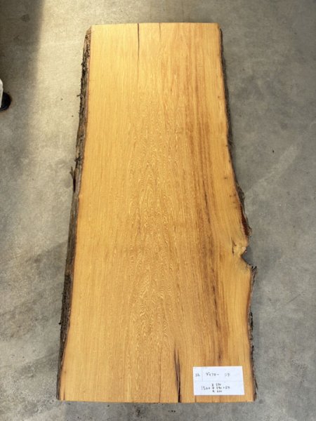画像1: KB-34 ディフォー 無垢一枚板 天板 テーブル 木工 工芸 看板 DIY（1500×末590・中590・元630×64mm） (1)