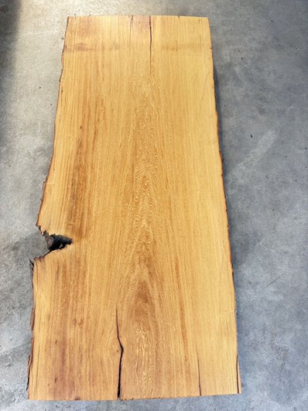 画像2: KB-34 ディフォー 無垢一枚板 天板 テーブル 木工 工芸 看板 DIY（1500×末590・中590・元630×64mm） (2)