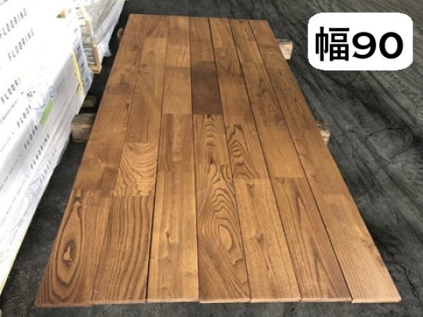 画像1: K2025-100714-90 【先行予約・激安在庫大処分・幅90】 栗クリチェスナット 春風オイル塗装 チョコレート  無垢フローリング　床材（長さ1.82m×厚み1.5cm×幅9cm 1束＝10枚入＝1.638ｍ2＝約半坪） (1)