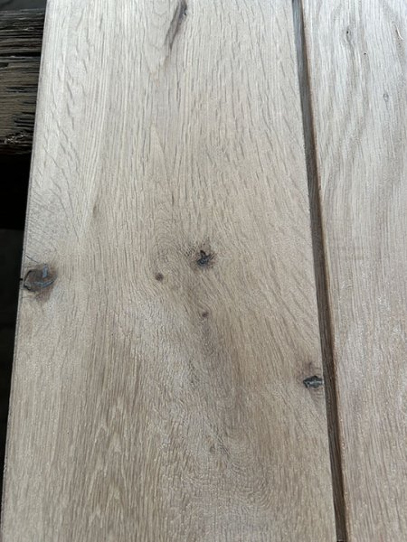 画像4: K2023-507【数量限定・赤字在庫激安大処分Ａ-品】 幅広120 ナラ楢オーク無塗装 無垢フローリング 床材（長さ1.82m×厚み1.5cm×幅12cm 1束＝7枚入＝半坪弱） (4)